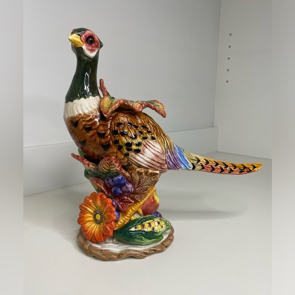 EUC Vtg Fitz & Floyd Autumn Bounty Pair of Figural Pheasant Candlesticks - Picture 5 of 16